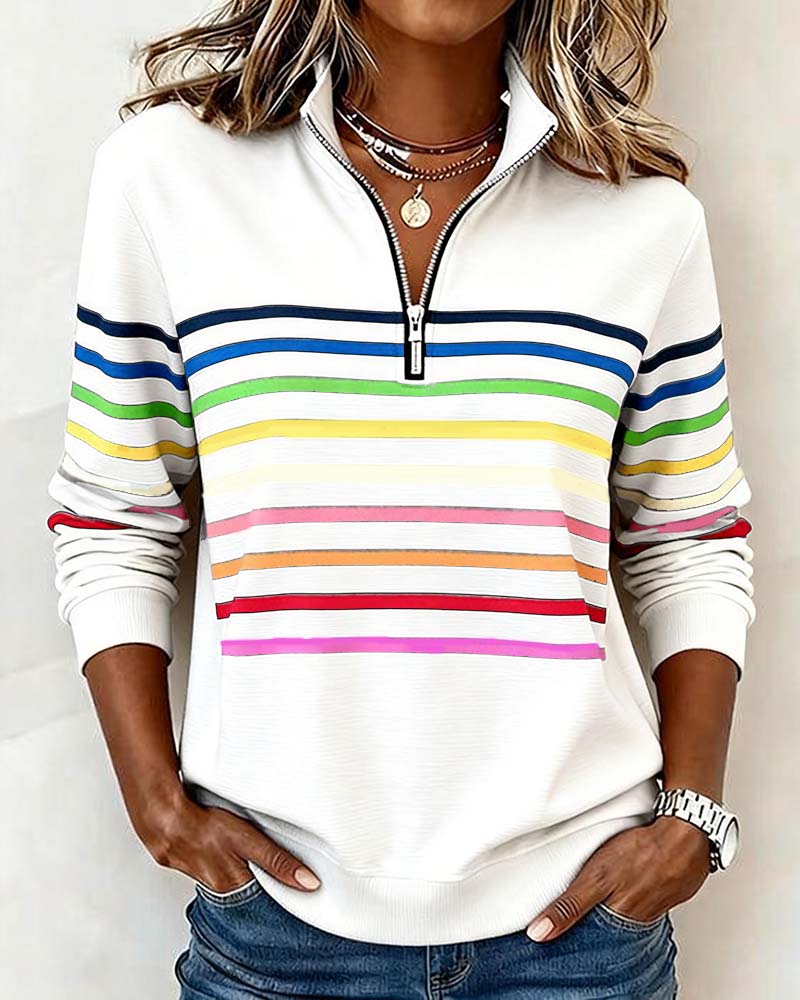 Maggie | Casual Multicolor Stripe Pullover