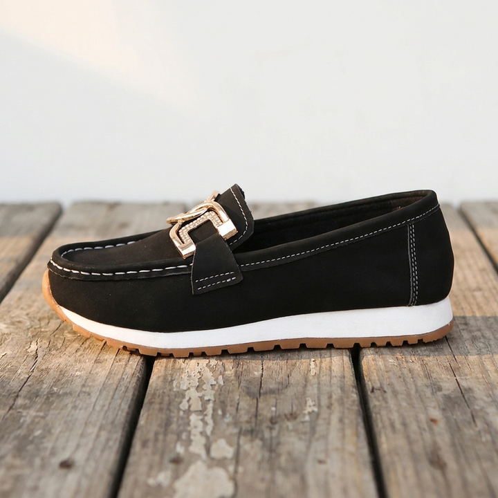 Emma - Chic Diamond Buckle Loafers